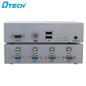 سوئیچ کی وی ام 4 به 1 دیتک DTECH 7017 KVM Switch 4X1 