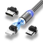 کابل شارژ مگنتی چند کاره مدلMagnetic USB Charging Cable Micro USB Type C Lighting with LED DP-S06