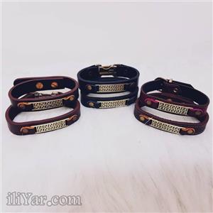 دستبند چرم طرح ورساچه شیک Versace Leather Bracelet 