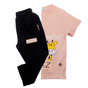 تی شرت و شلوارک راحتی پسرانه صورتی