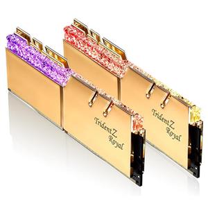 رم  CL18 DDR4 جی اسکیل 32 گیگابایت 3600MHZ مدل TRIDENT Z ROYAL GOLD RAM: GSkill Trident Z Royal Gold 2×16GB=32GB DDR4 3600MHz CL18