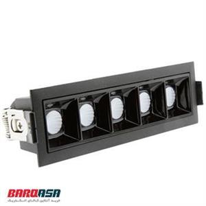 چراغ دکوراتیو توکار خطی 12وات با بدنه مشکی سفید اکووات