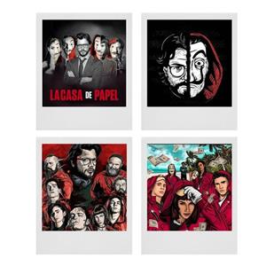 آویز تزیینی طرح Money Heist مدل P24 مجموعه 4 عددی