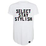 تیشرت لانگ مردانه 27 طرح select stay stylish کد AL03 رنگ سفید