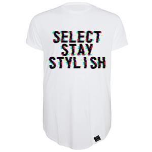 تیشرت لانگ مردانه 27 طرح select stay stylish کد AL03 رنگ سفید