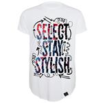 تیشرت لانگ مردانه 27 طرح select stay stylish کد AL01 رنگ سفید