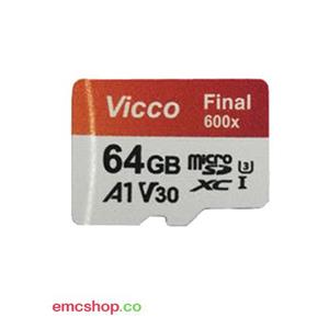 رم میکرو ۶۴ گیگ ویکومن Vicco Final 600x Plus U3 A1 90MB s خشاب Micro SDXC 64GB 
