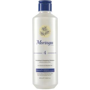 شامپو مغذی انرژی بخش مورینگا امو 4 مناسب موهای رنگ شده دکلره 400میل Moringa Nourishing And Energizing Shampoo Giving Color Vibrancy Shine For Colored Bleached Hair With Láfaoil Caffeine Pomegranate Seed Oil 400ml 