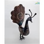 طاووس تمام نقره کوب ارتفاع 34