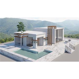 طراحی باغ ویلا فلت (همکف) 2 خوابه 140 متری 2264