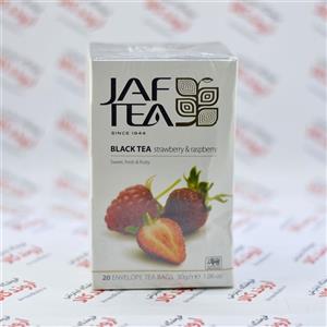 چای توت فرنگی و تمشک جف تی Jaf Tea مدل Strawberry & Raspberry تعداد 20 عددی