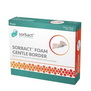 پانسمان فوم سوربکت Sorbact با حاشیه سیلیکونی چسبنده 7.5 در 7.5 Sorbact Foam Gentle Border