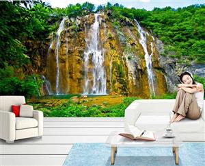 پوستر دیواری طرح ابشار در دل جنگل