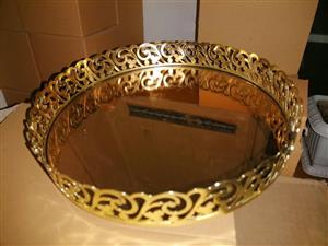 سینی گرد آنتیک (پیوتر طلایی) لیزری