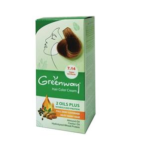 کیت رنگ مو گرین وی 50 میلی لیتر - شماره 7.14 Green Way Color Kit Blond 7.14