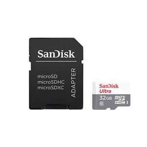 کارت حافظه microSDHC سن دیسک مدل Ultra کلاس 10 استاندارد UHS-I U1 سرعت 80MBps 533X ظرفیت 32 گیگابایت همراه با آداپتور SD