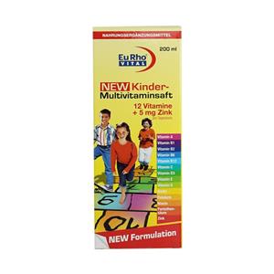 شربت کیندر مولتی ویتامین یوروویتال ۲۰۰ میل EuRho Vital Kinder Multivitaminsaft Syrup 200 ml