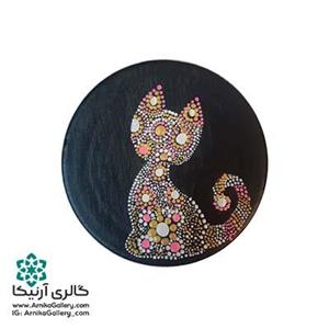 دیوارکوب سفالی طرح گربه