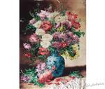 تابلو فرش دستباف گل های داوودی و نسترن – ۹۰۸