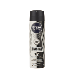 اسپری مردانه ضد عرق 150 میل مدل Invisible For Black  White  Nivea Invisible  Black and White Spray For Men