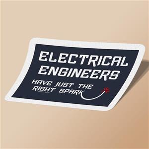 استیکر Electrical Engineering Right Spark White 