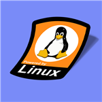 استیکر powered by linux