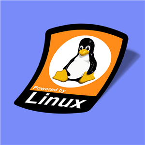 استیکر powered by linux 