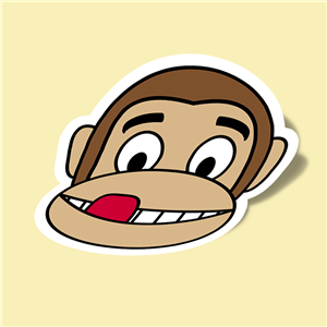 استیکر monkey yummy 