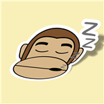 استیکر  monkey sleepy