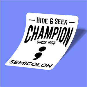 استیکر semi colon hide and seek champion 