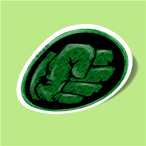 استیکر hulk green hand hand art