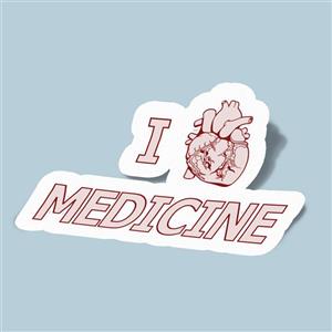 استیکر I love medicine 