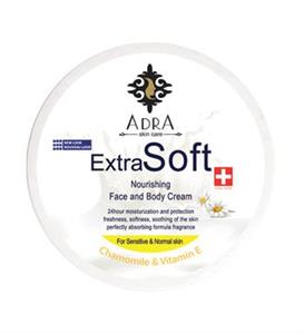 کرم مرطوب کننده آدرا مدل chamomile and vitamin E حجم 200 میلی لیتر Adra Extra Soft Chamomile Face And Body Cream 200ml