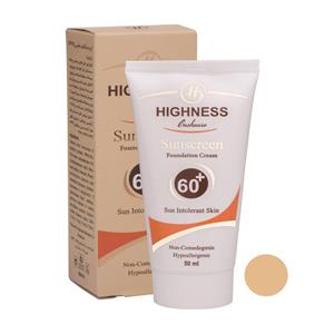 کرم ضد آفتاب رنگی  50 میل +60 SPF هاینس - HIGHNESS 