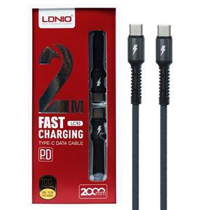 کابل تبدیل فست شارژ LDNIO LC92 Type-C to Type-C PD 3A 2m