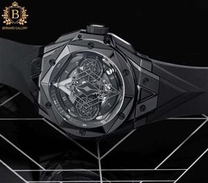 ساعت مردانه هابلوت مدل Hublot Unico Sang Bleu ll Black 