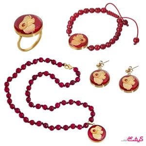 ست زنانه سنگ جید سرخ ماه فروردین