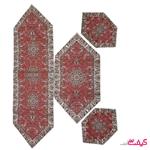 رومیزی ترمه 4 تکه ابریشمی مدل نگین (کد5)