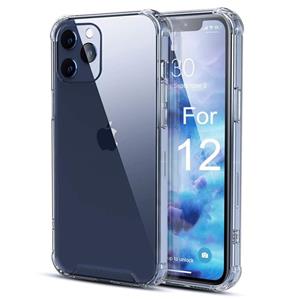 گارد محافظ ایربگ دار کیس اف اکس برای گوشی IPHONE 12 PRO MAX مدل دور ژله ای شفاف پشت طلق کریستالی