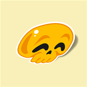 استیکر skull-emoji-happy