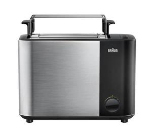 توستر براون آلمان Braun Toaster HT 5010.BK schwarz silber ID Collection 2 kurze Schlitze, 1000 W