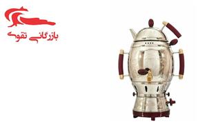 سماور تخم مرغی  قلم زنی نیم طلا طاووس کد 116-2