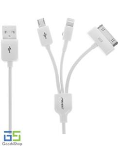 کابل تبدیل USB به microUSB/لایتنینگ/30-پین پایزن مدل Ap03-400 Three In One به طول 1 متر Pisen Ap03-400 Three In One  USB To microUSB/Lightning/30-Pin Cable 1m