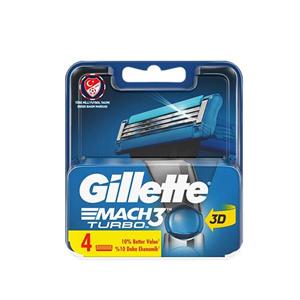 تیغ یدکی خودتراش ژیلت Mach3 turbo 3D بسته 4 عددی