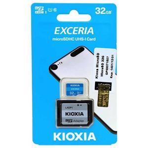رم میکرو ۳۲ گیگ کیوکسیا Kioxia EXCERIA U1 C10 100MB/s + خشاب Kioxia Exceria 32GB microSD 100MB/s U1 Class 10 Memory Card with Adapter