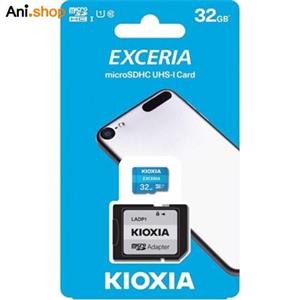 رم میکرو ۳۲ گیگ کیوکسیا Kioxia EXCERIA U1 C10 100MB/s + خشاب Kioxia Exceria 32GB microSD 100MB/s U1 Class 10 Memory Card with Adapter