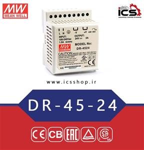 منبع تغذیه 24 ولت 2 آمپر مین ول DR-45-24