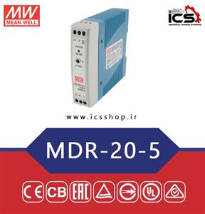 منبع تغذیه 5 ولت 3 آمپر مینول مدل MDR-20-5 -