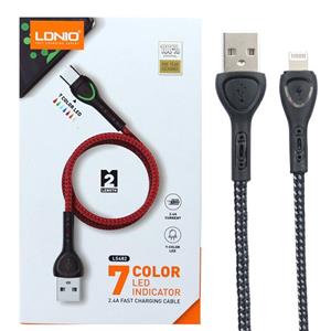 کابل کنفی آیفونی لایتنینگ  الدینو  LDNIO LS482 2.4A 2m