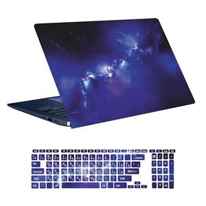 اسکین لپ تاپ طرح Space کد ۵۴ به همراه استیکر کیبورد